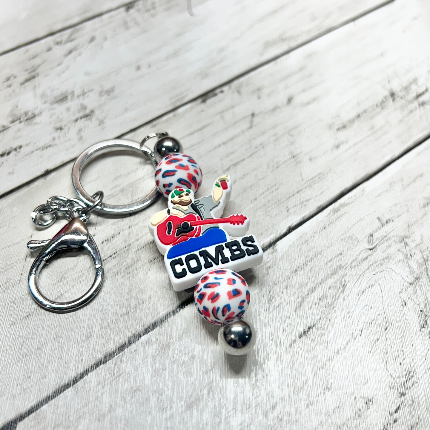 Combs Leopard Silver Keychain Bar